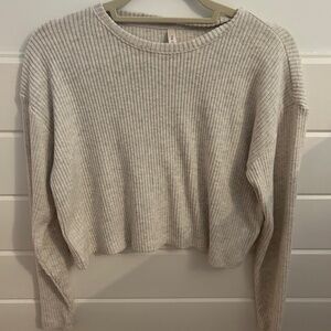 The Group Babaton Oatmeal colour ribbed long sleeve